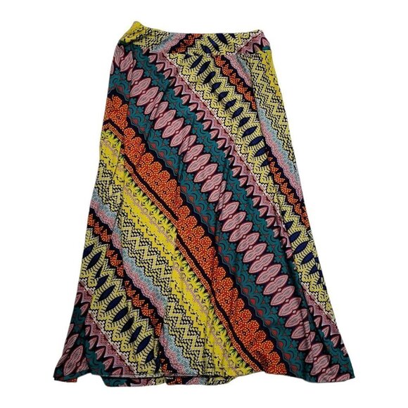 JohnPaulRichard Maxi Skirt Size PM Colorful Geometric Pattern Stretch - Picture 1 of 6